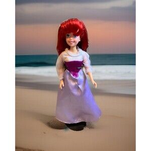Disney Ariel Little Mermaid Doll  1992 9” Long Red Hair Princess Tyco Purple